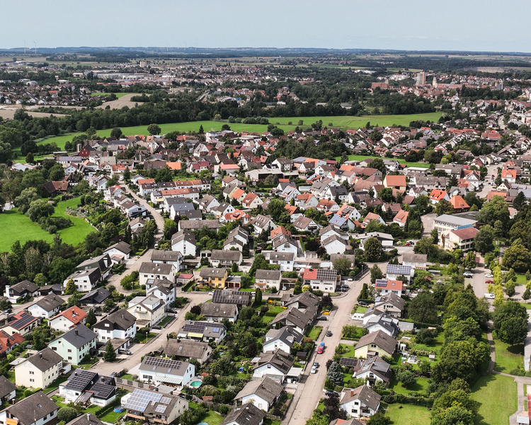 Luftaufnahme des Ortsteils Ingersheim